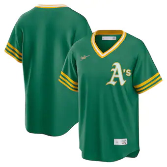 mens nike kelly green oakland athletics road cooperstown co